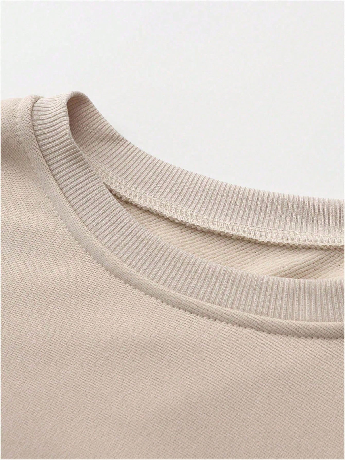Women's Lounge Set, Oversized Crew Neck Top with Side Slits and Matching Leggings, Oatmeal, view 3