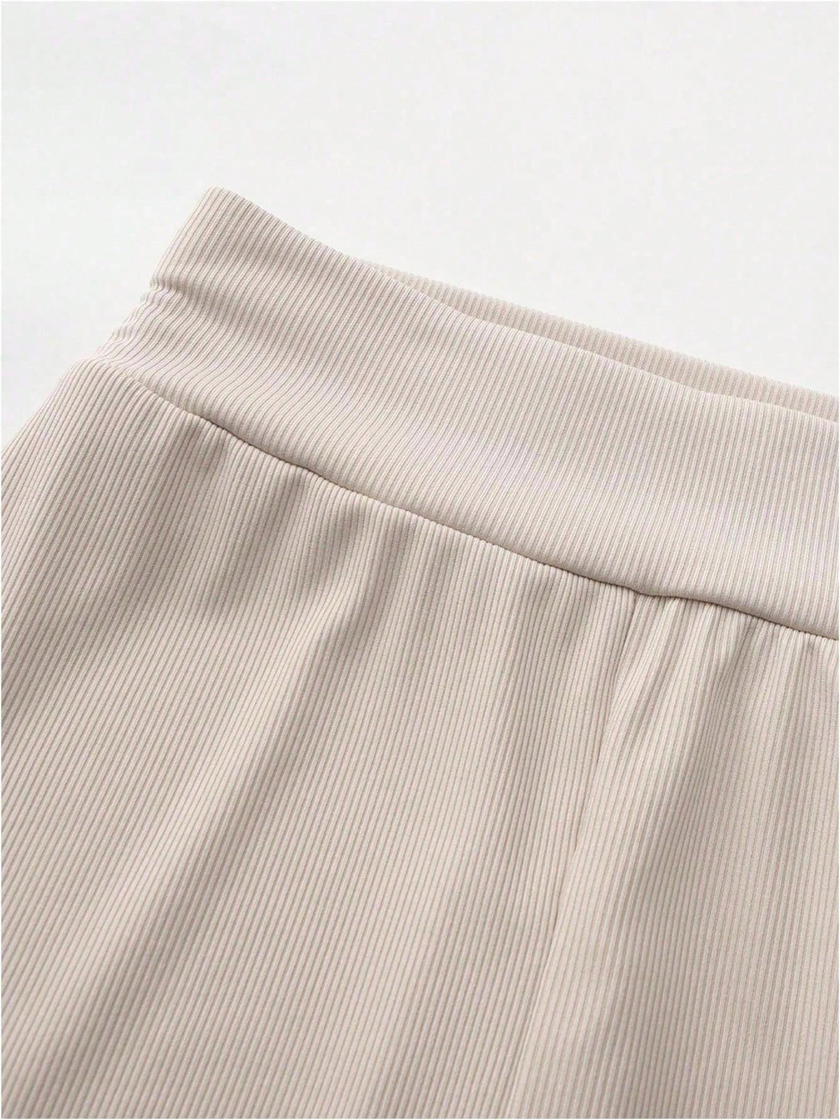 Women's Lounge Set, Oversized Crew Neck Top with Side Slits and Matching Leggings, Oatmeal, view 4